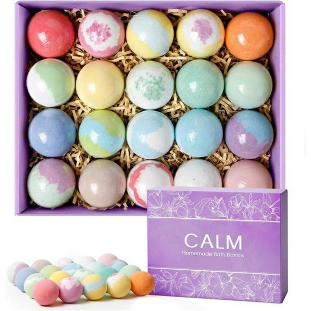 20PCS Bath Bombs for Women Presents Set Natural Wonderful Fizz Effect Bubble